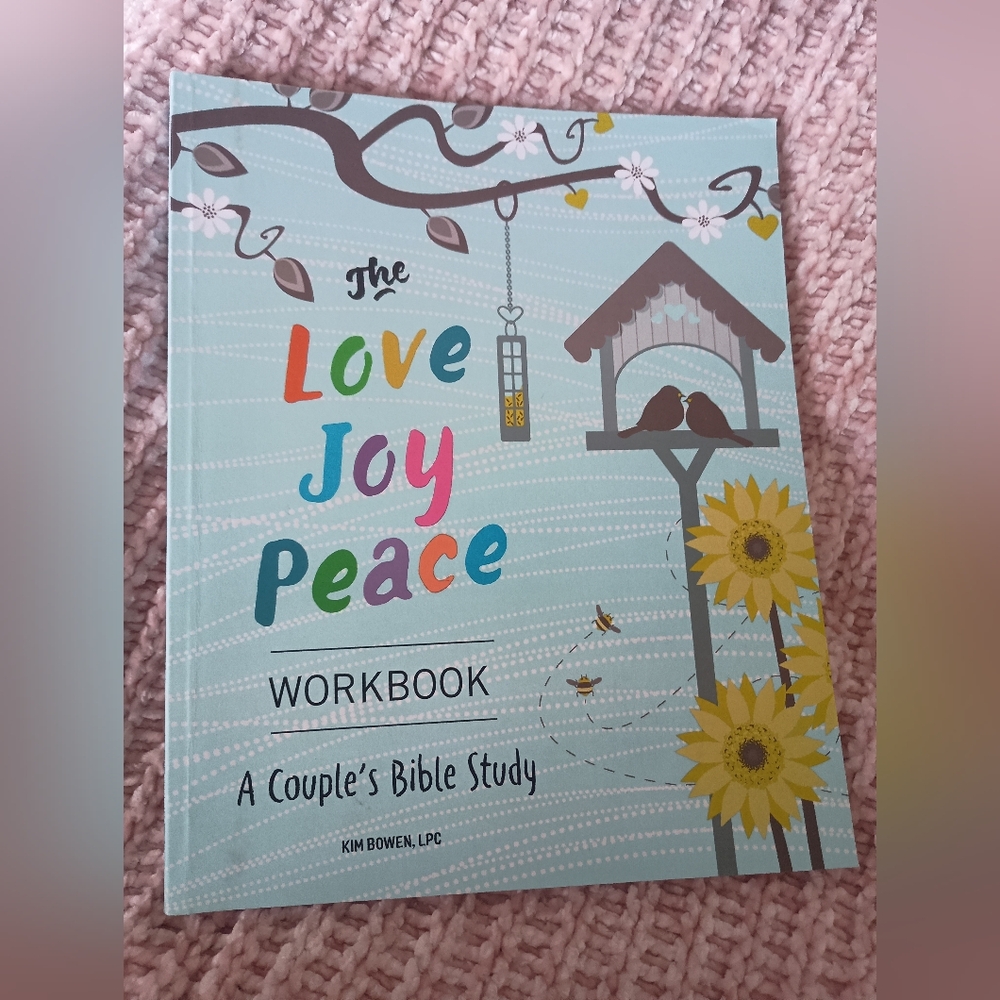 A couples Bible study workbook. "The love joy peace workbook".